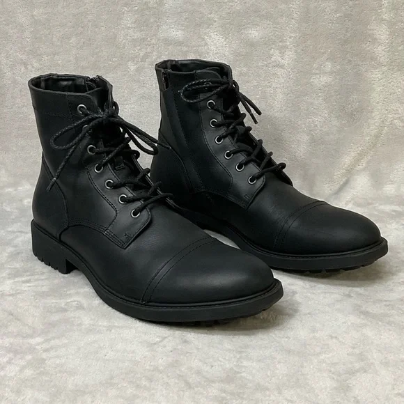 Frye | Shoes | Frye Co Cody Black Laceup Side Zip Leather  display picture 2